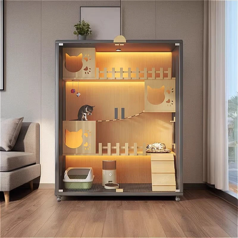 豪华猫屋无甲醛自带猫爬架猫笼子猫别墅大猫小猫新手养猫猫屋猫窝