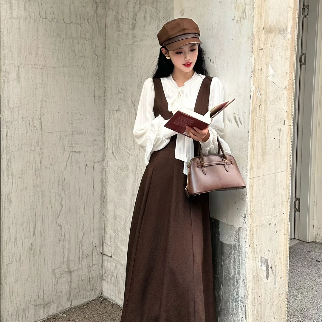 拉夏贝尔/25秋冬新款时尚气质百搭复古优雅内搭+吊带裙 00130 ZQJ