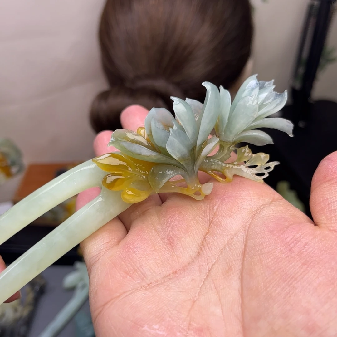 蛇纹石玉未镶嵌发饰