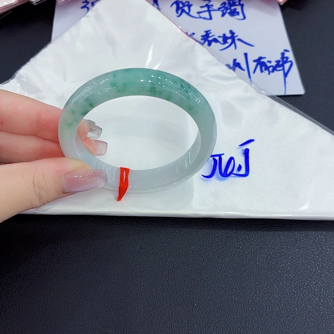 翡翠未镶嵌手镯天然缅甸翡翠手镯54.5