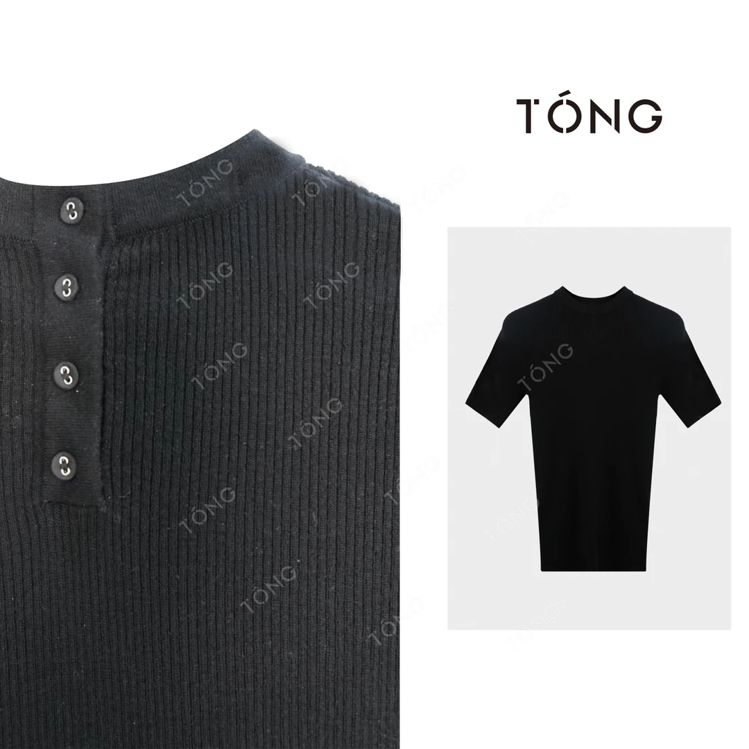 【永炬流星】18针无缝一体进口超细羊毛短袖针织衫T恤 GX1101