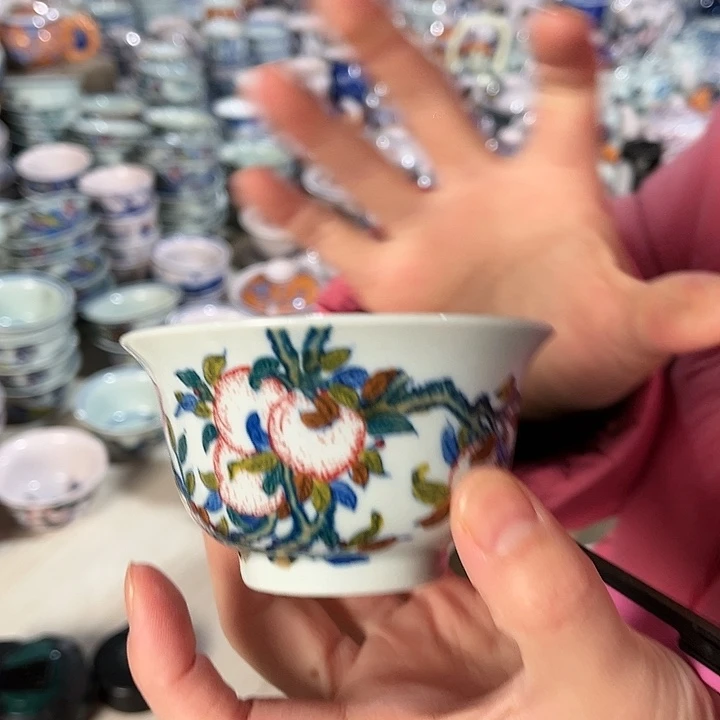 瓷片/////景德镇陶瓷杯子。绿。