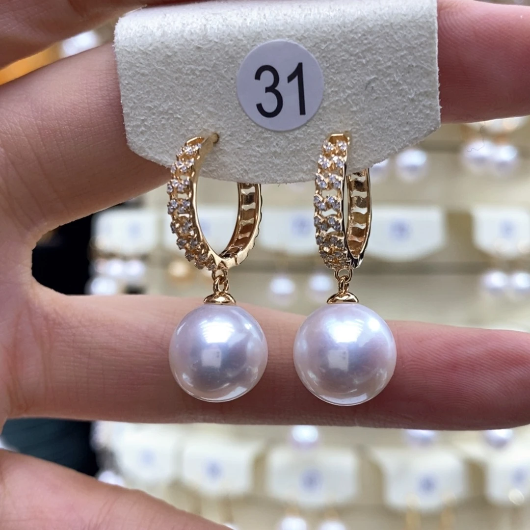 淡水珍珠耳饰银S925镶嵌