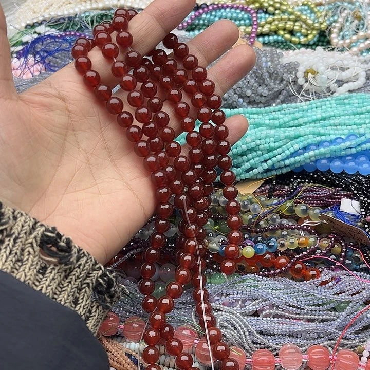 玛瑙/玉髓珠宝半成品未镶嵌一条8mm红玛瑙