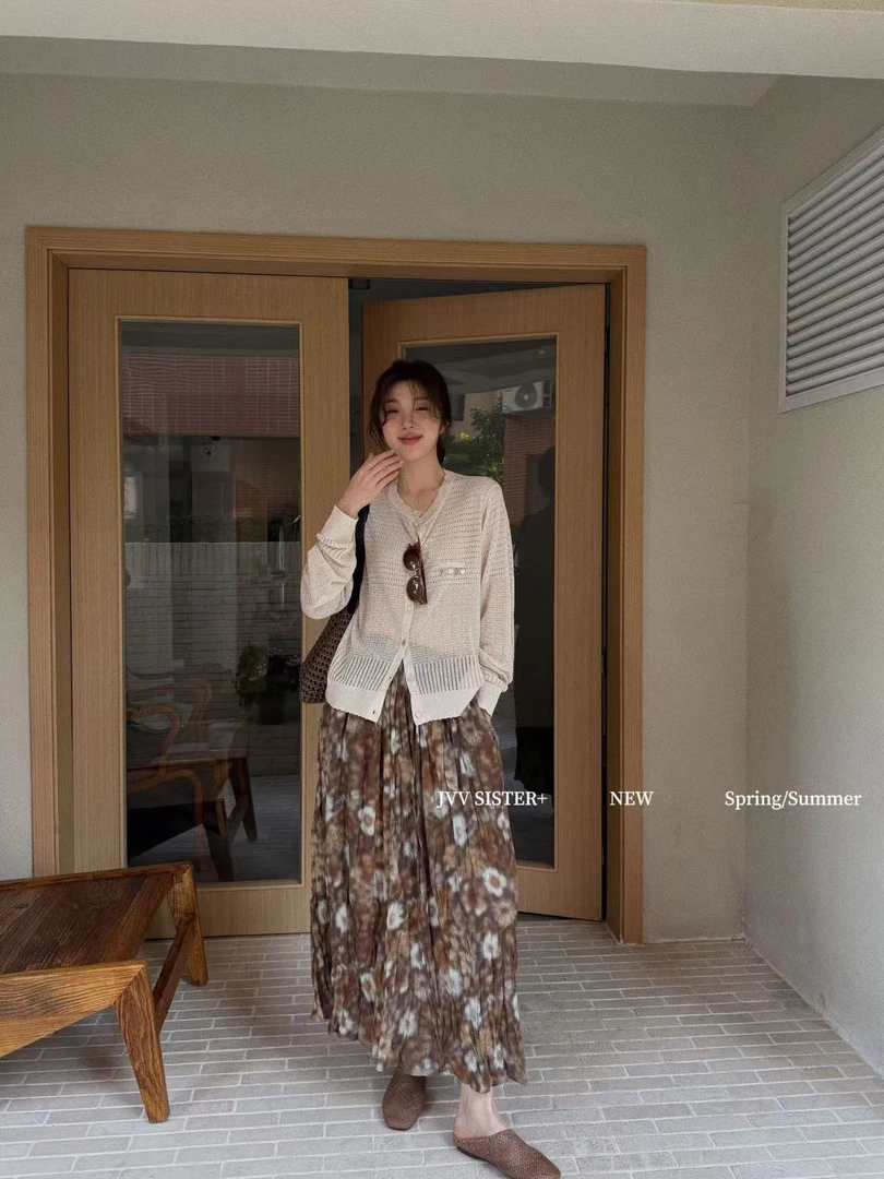 福秒-花花半裙！肌理感碎褶宽松半身裙（JJ70639#）JVV