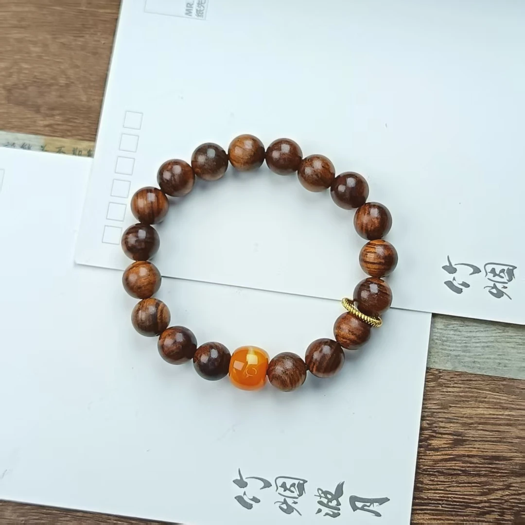 【阳光福利】 10mm花梨黄珠跑环（无礼盒）手串 SPY-0225