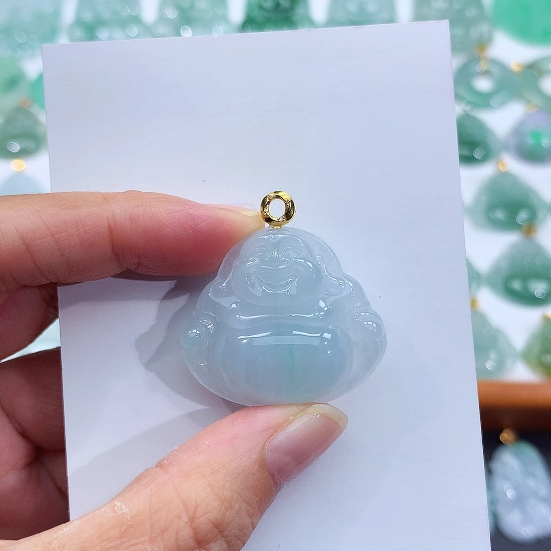颈饰18K金镶嵌翡翠翡翠吊坠