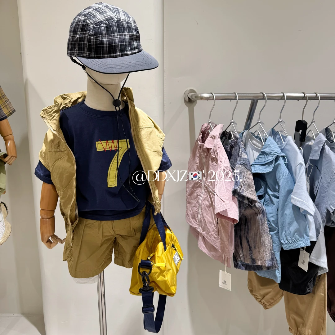 【捡漏】夏季儿童韩版男女宝水洗棉两件套套装 DD35210