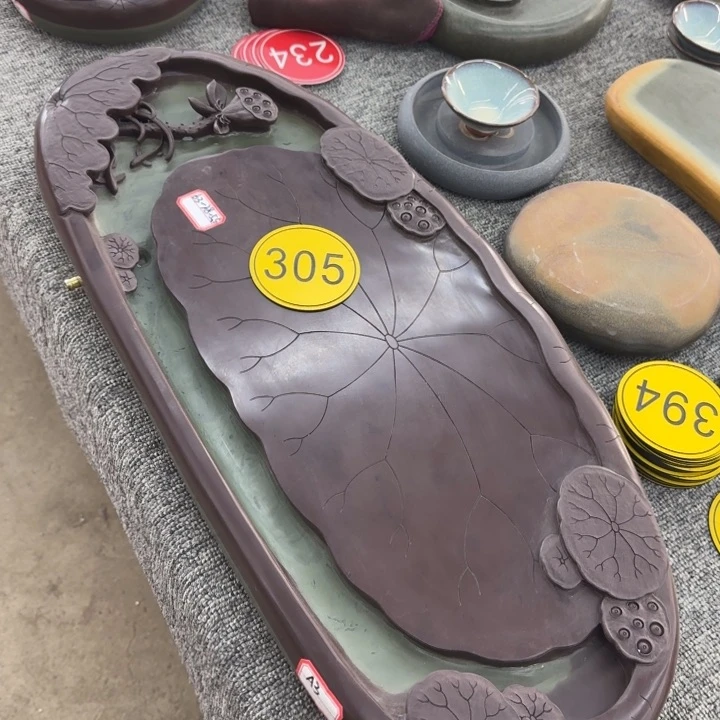 【*】305号63×28×5.5荷花茶盘