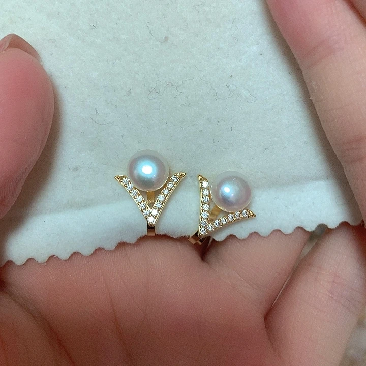 合金淡水珍珠耳饰
