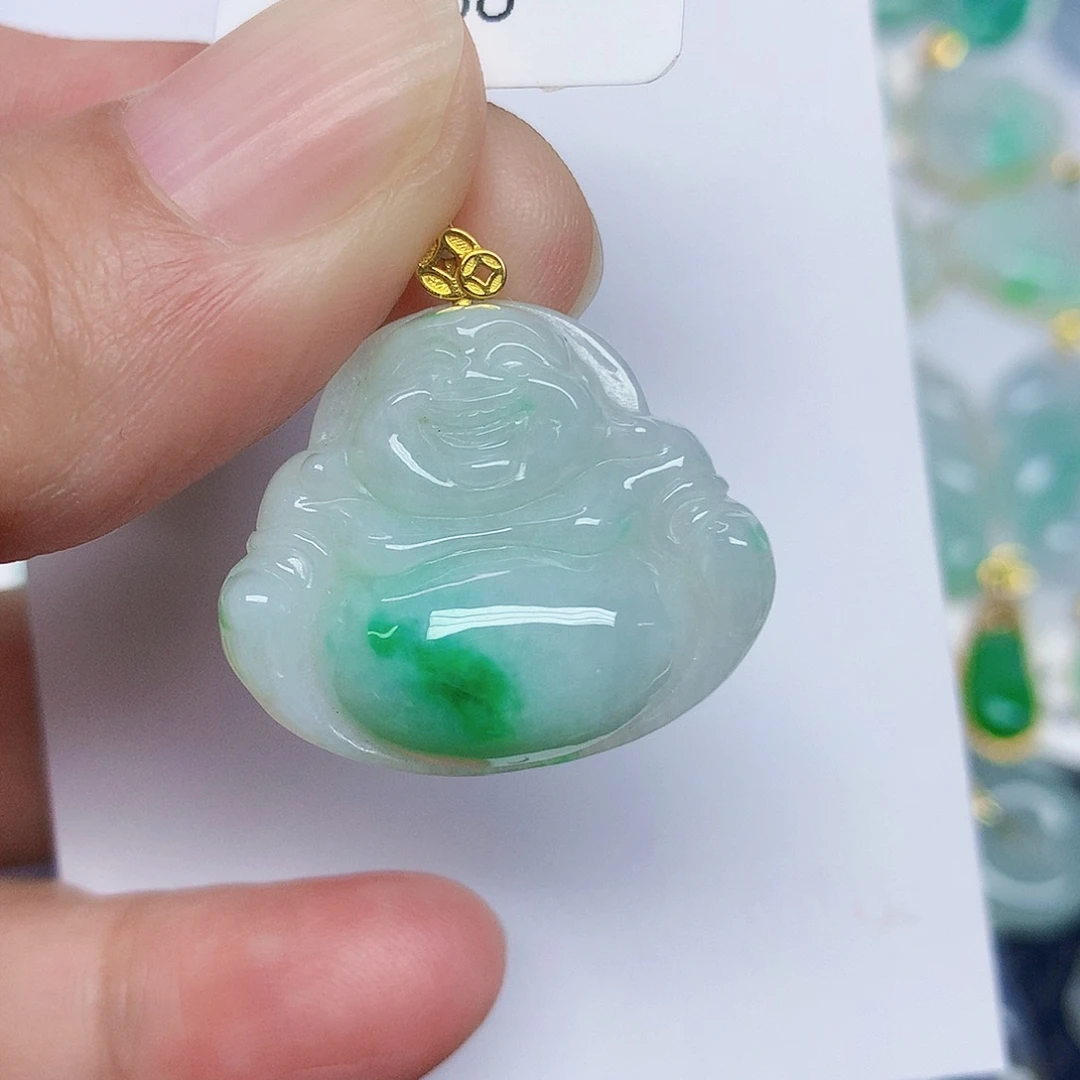 翡翠18K金镶嵌颈饰378892