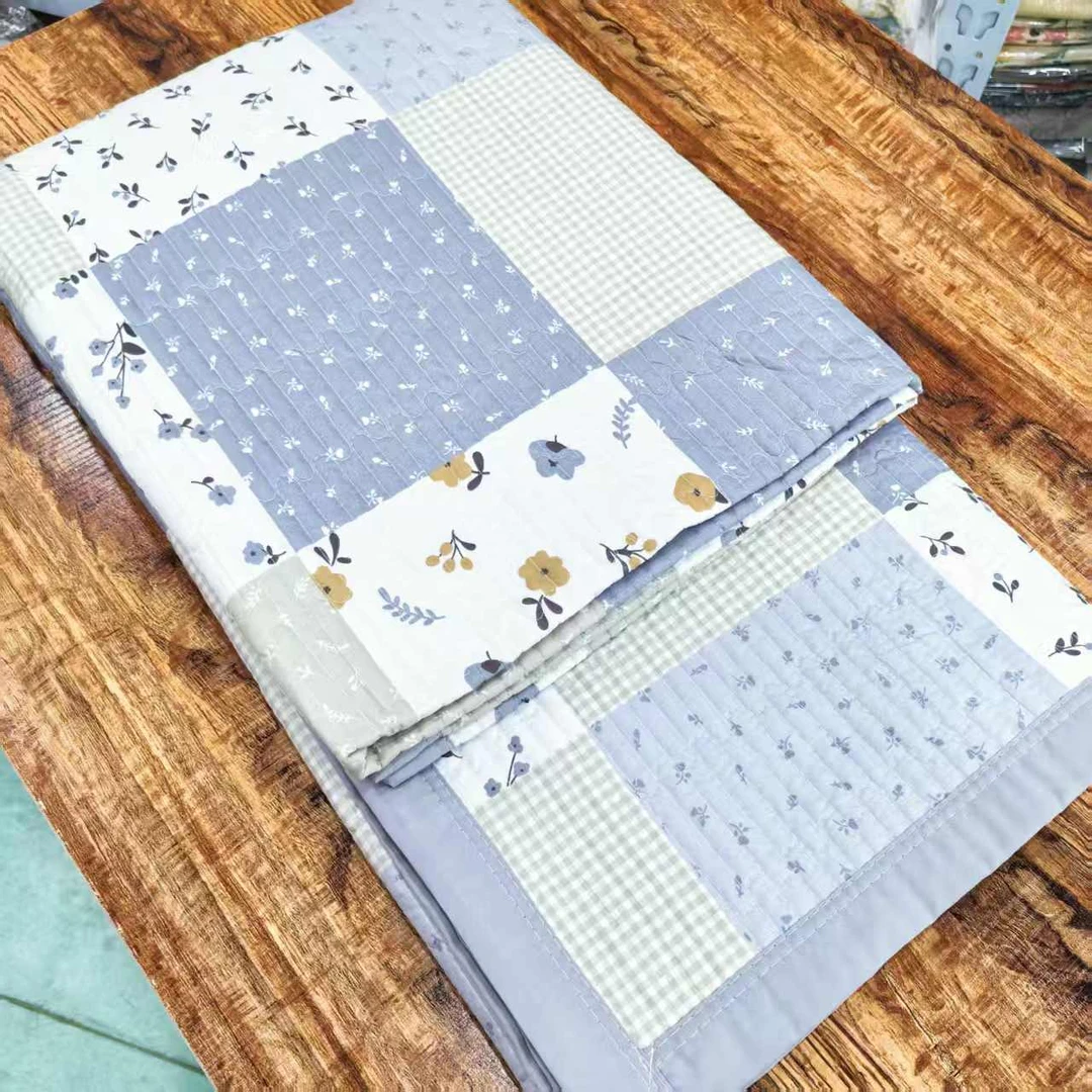 【包边床盖】<迷雾百福-灰>90X220cm<±5cm>绗缝多功能水洗加厚学生