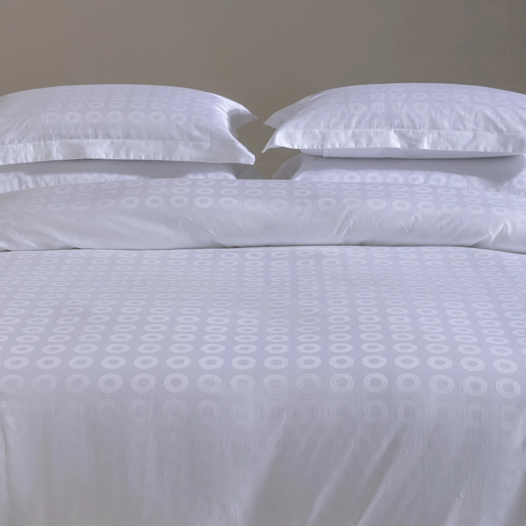 （乐礼）100%棉全棉白色提花酒店床上四件套民宿床上用品床单款