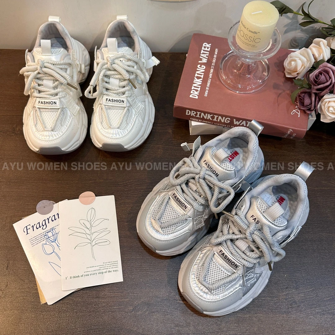 【AYU】2025早春新款双网面老爹鞋 四季款运动版型 显瘦女鞋