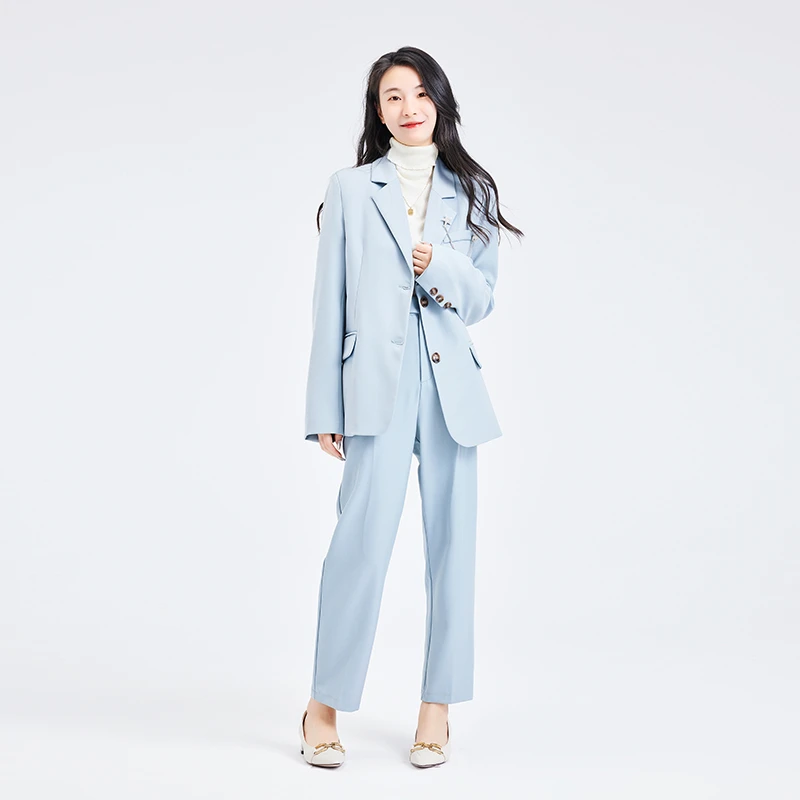 【静秋专属】春款韩版时尚西装套装两件套裤AZX223T1193