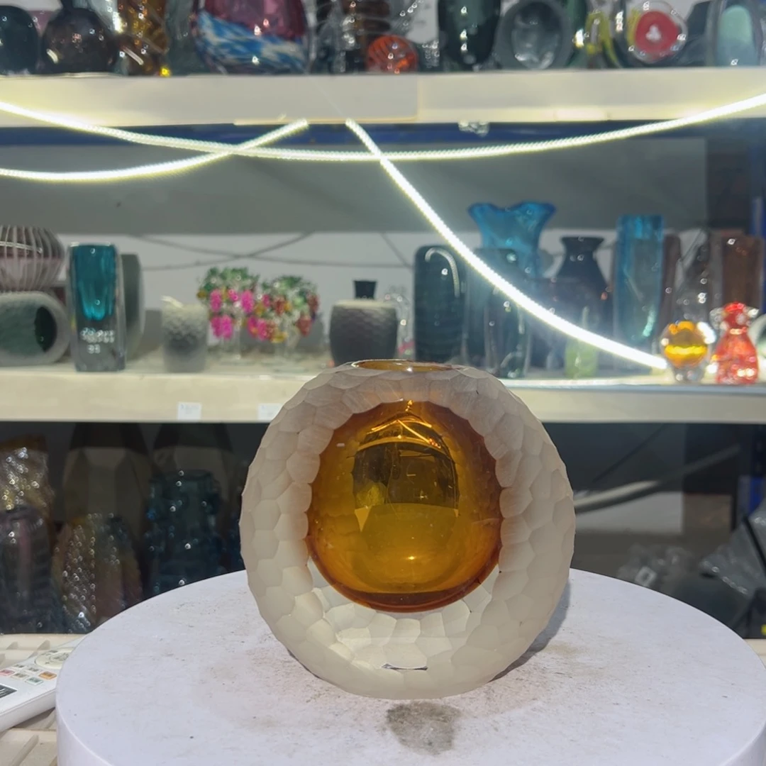 高 14 轻奢琉璃花器福利正常手工痕迹