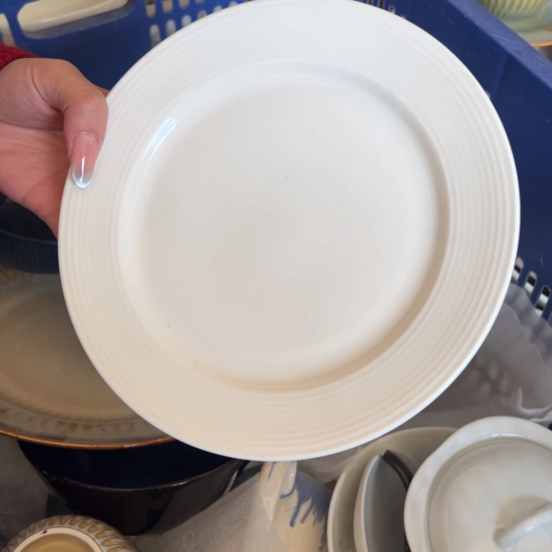 新骨瓷064瑕疵慎拍全标暗线条圈圈 全标8寸平盘