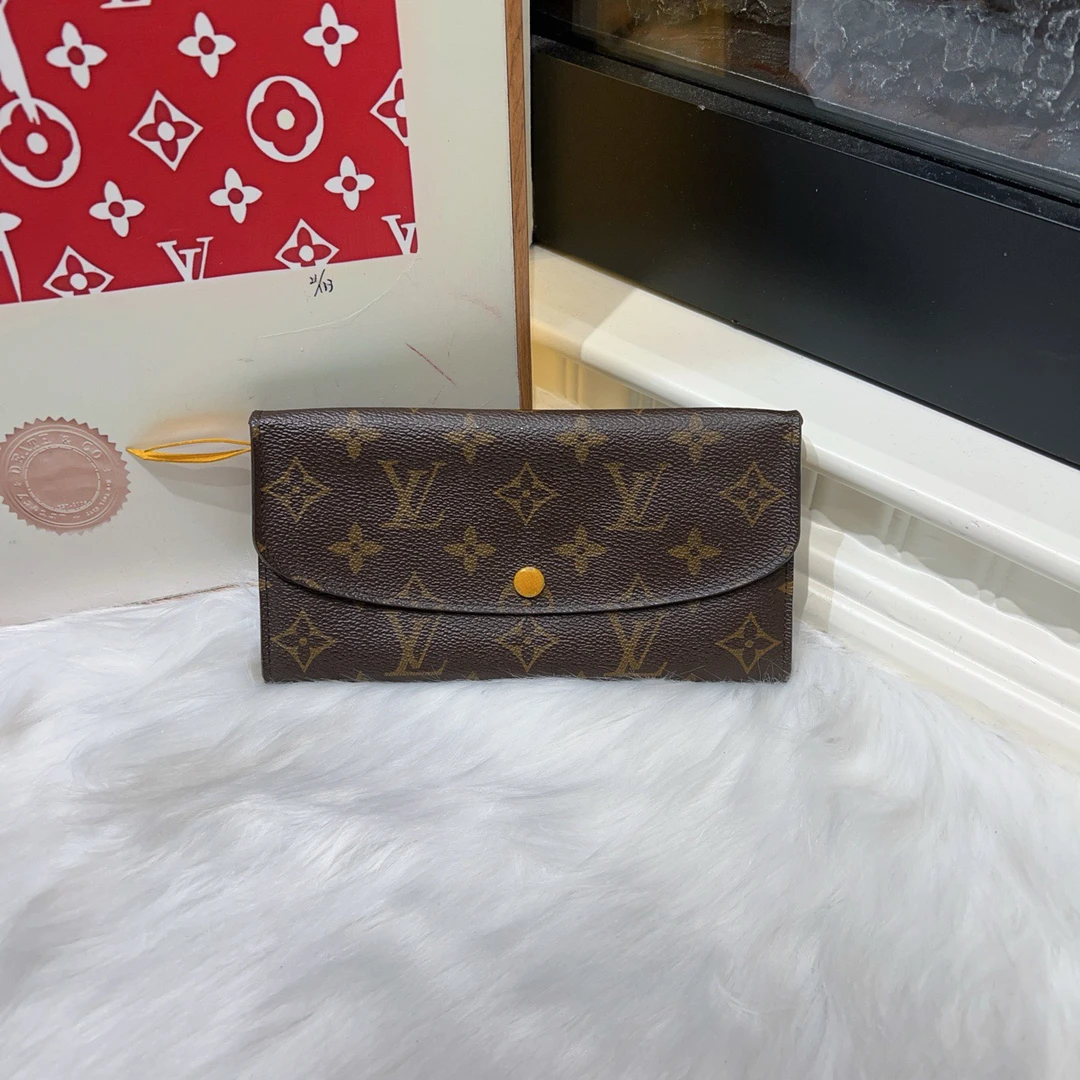 95新 LouisVuitton/路易威登 lv老花豆豆长款钱包a6157