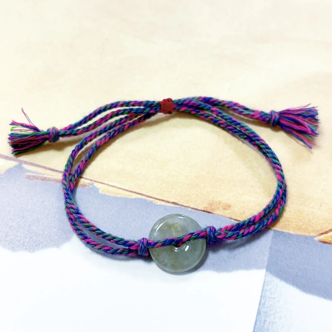 翡翠平安扣可调节编绳百搭玉石（多样性发货，建议勿拍）