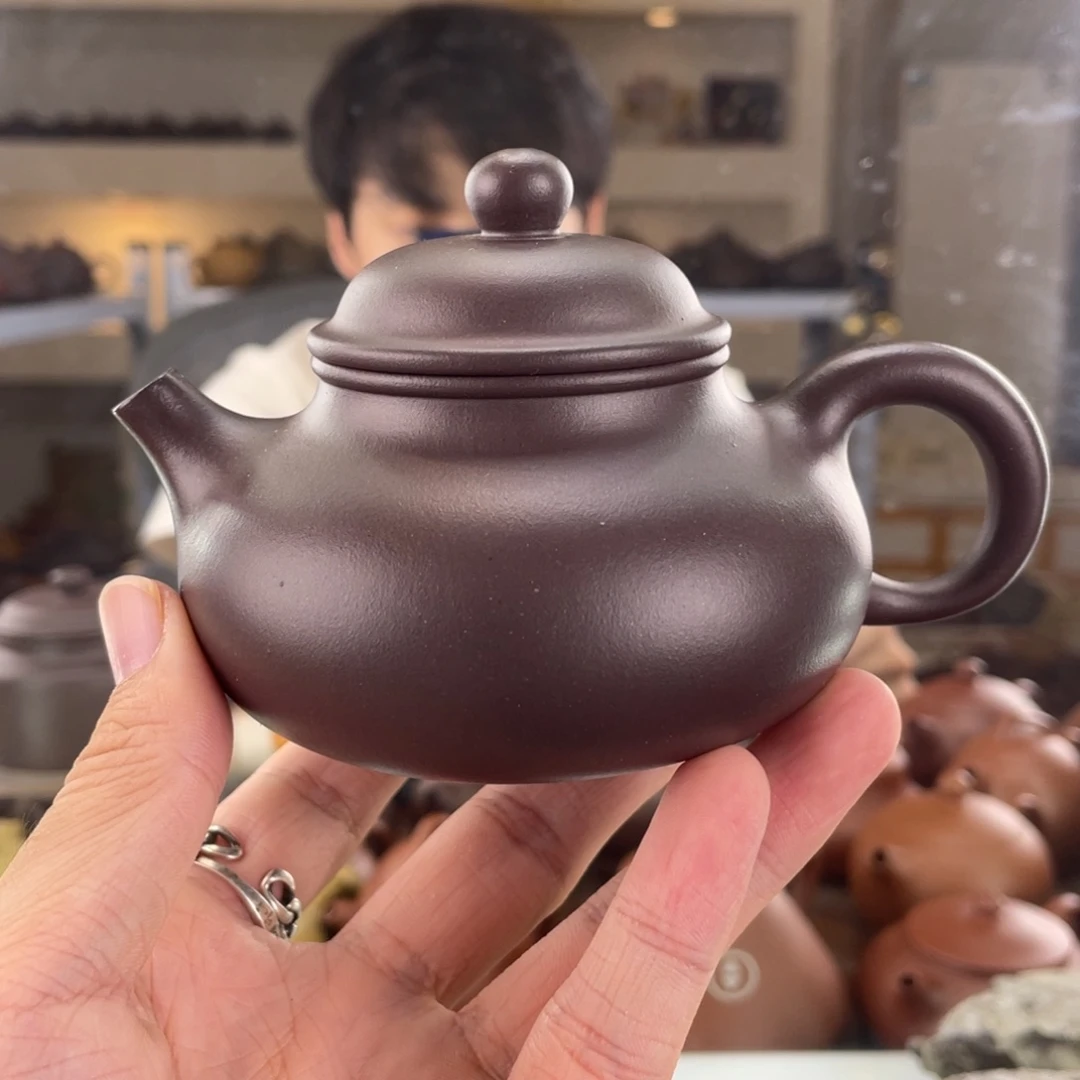 茶壶紫砂220cc老紫泥茶壶