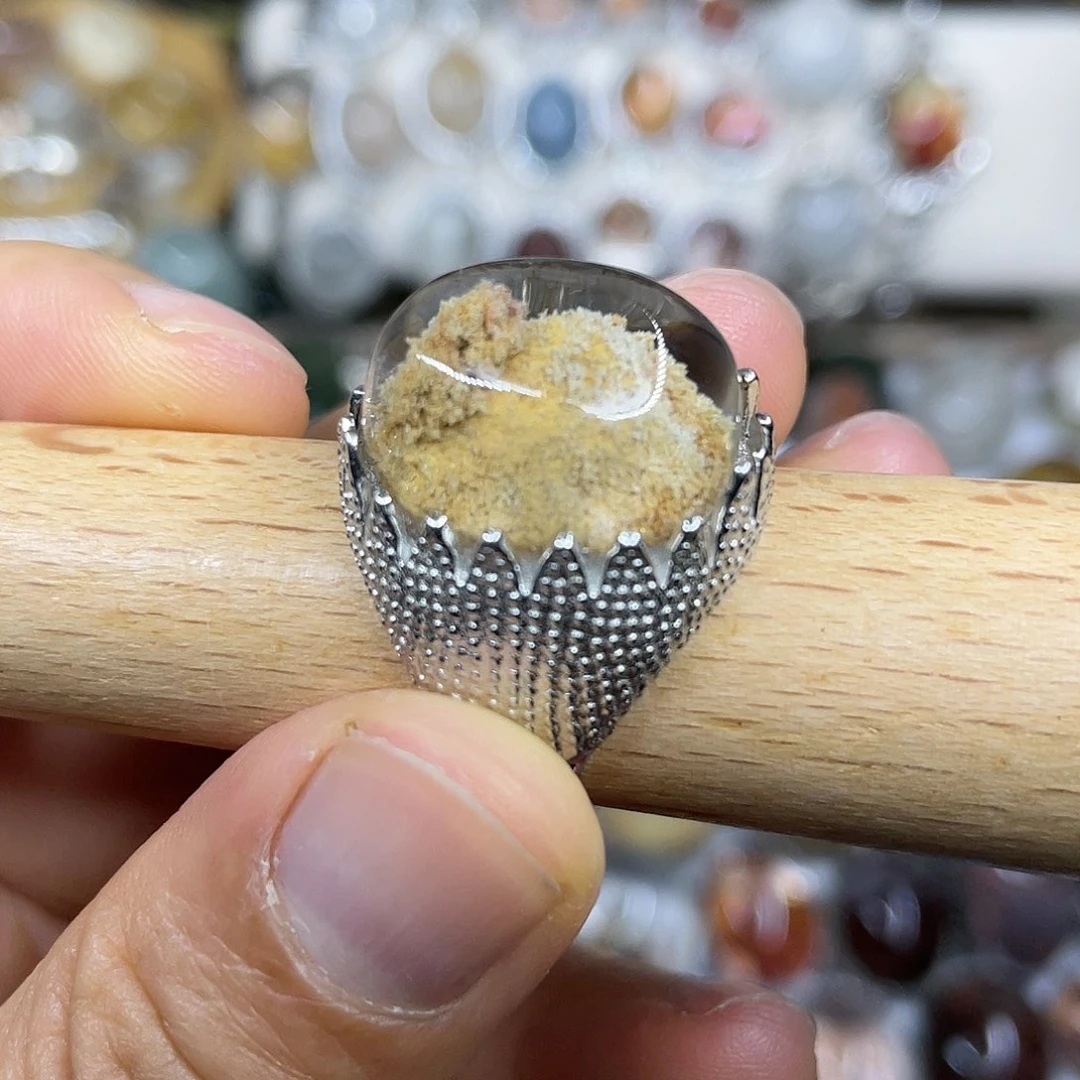 【闪购商品】银S925镶嵌珠宝半成品水晶戒指