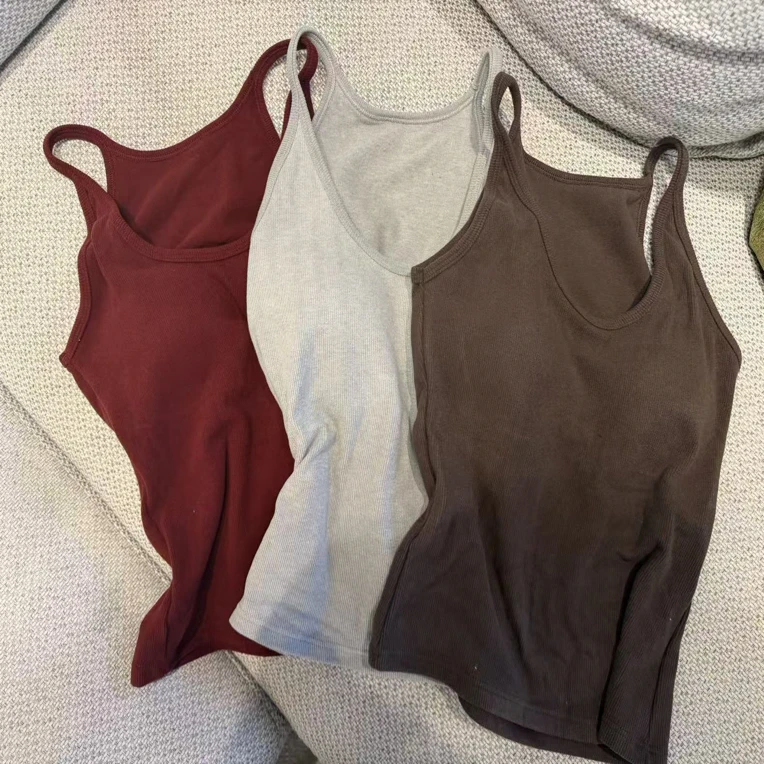 【邱杨定制】122542 百搭螺纹棉吊带背心