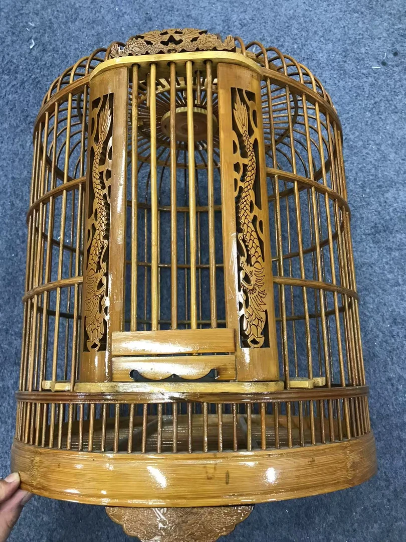 竹制大号画眉八哥鹦鹉专用全套手工精品鸟笼