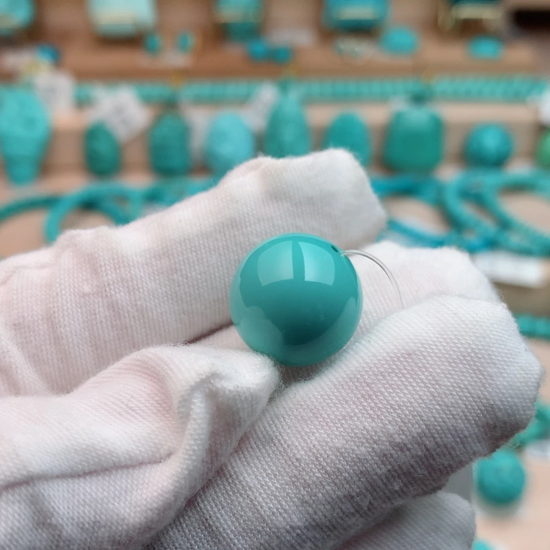未镶嵌绿松石珠宝奇石15mm