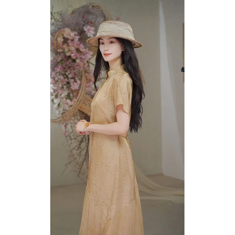 ozen【竹影梅香】设计师原创汉服复古旗袍裙改良中式连衣裙