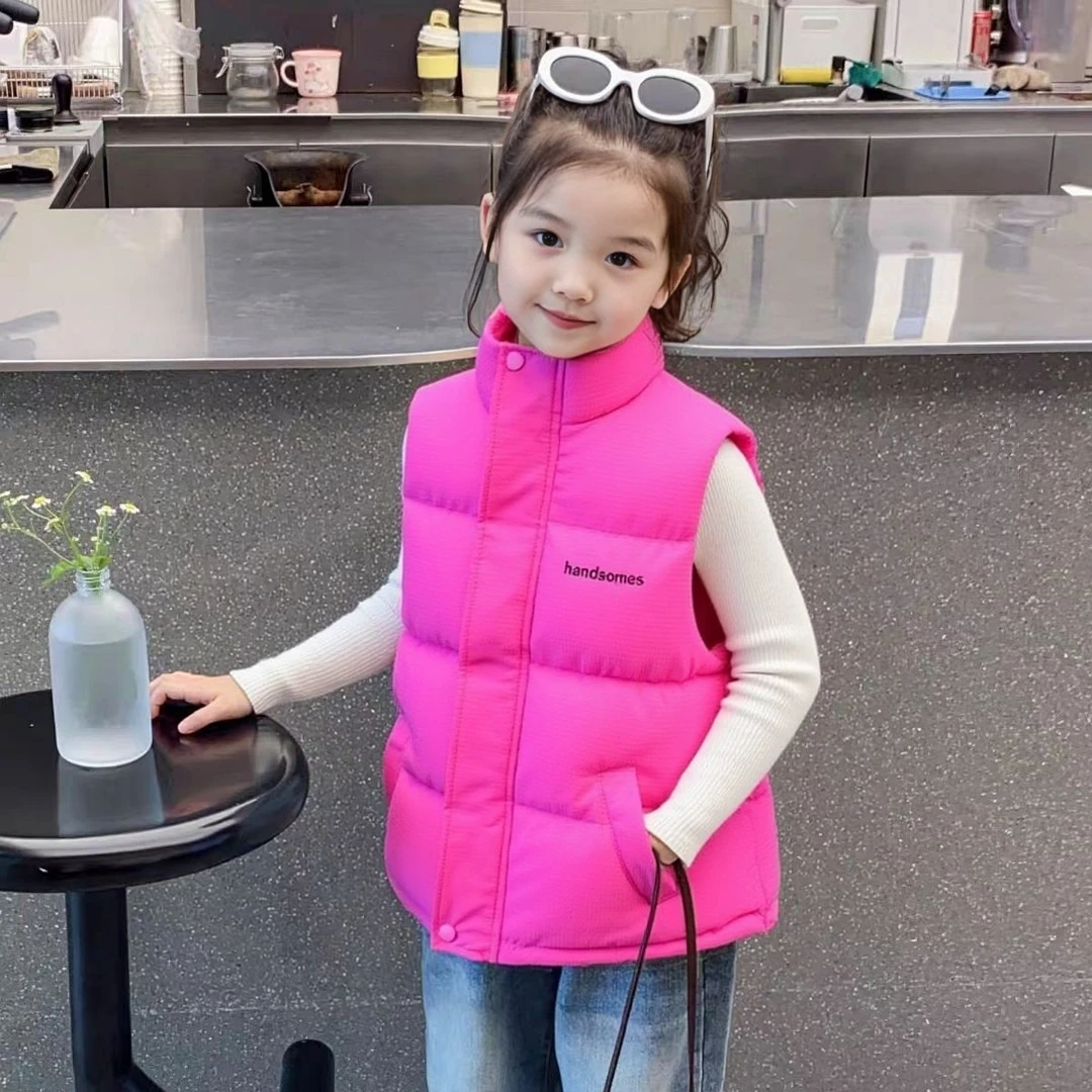 儿童马甲男童秋冬装保暖棉马夹女童外穿加厚坎肩时尚洋气童装背心