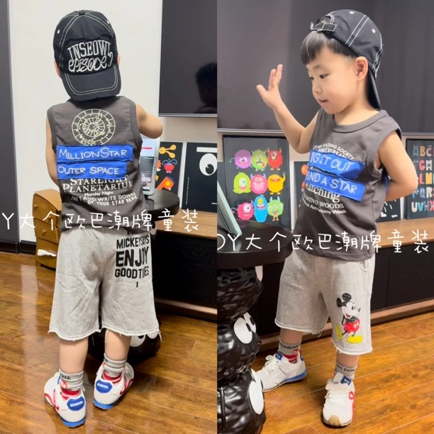 【现货在仓】DD高定贴布字母重工刺绣儿童无袖背心