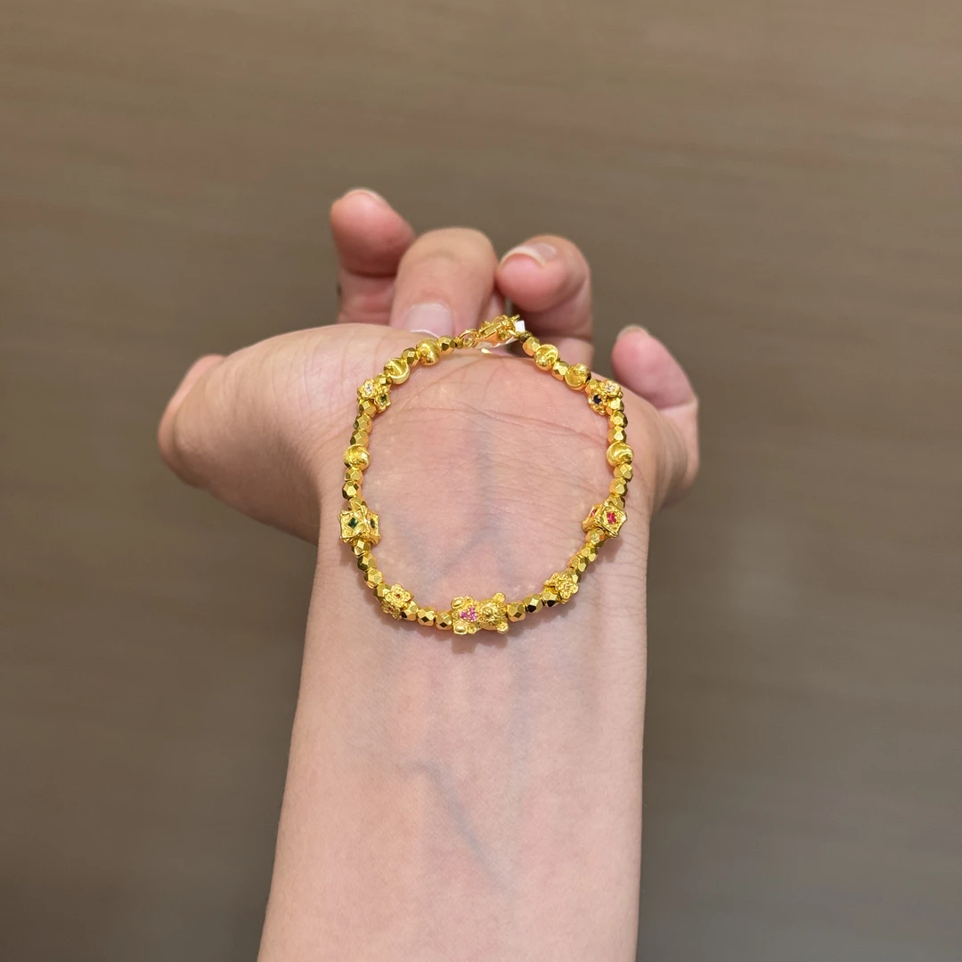 【菠萝珠宝】足金999 多宝箱小熊手链 金重：11.58克