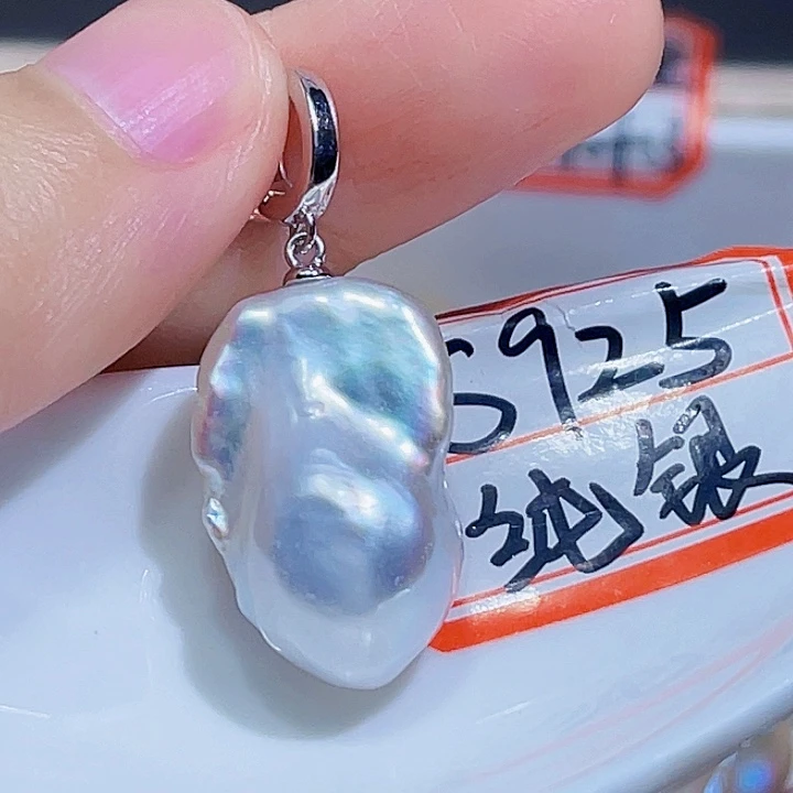 淡水珍珠银S925镶嵌颈饰