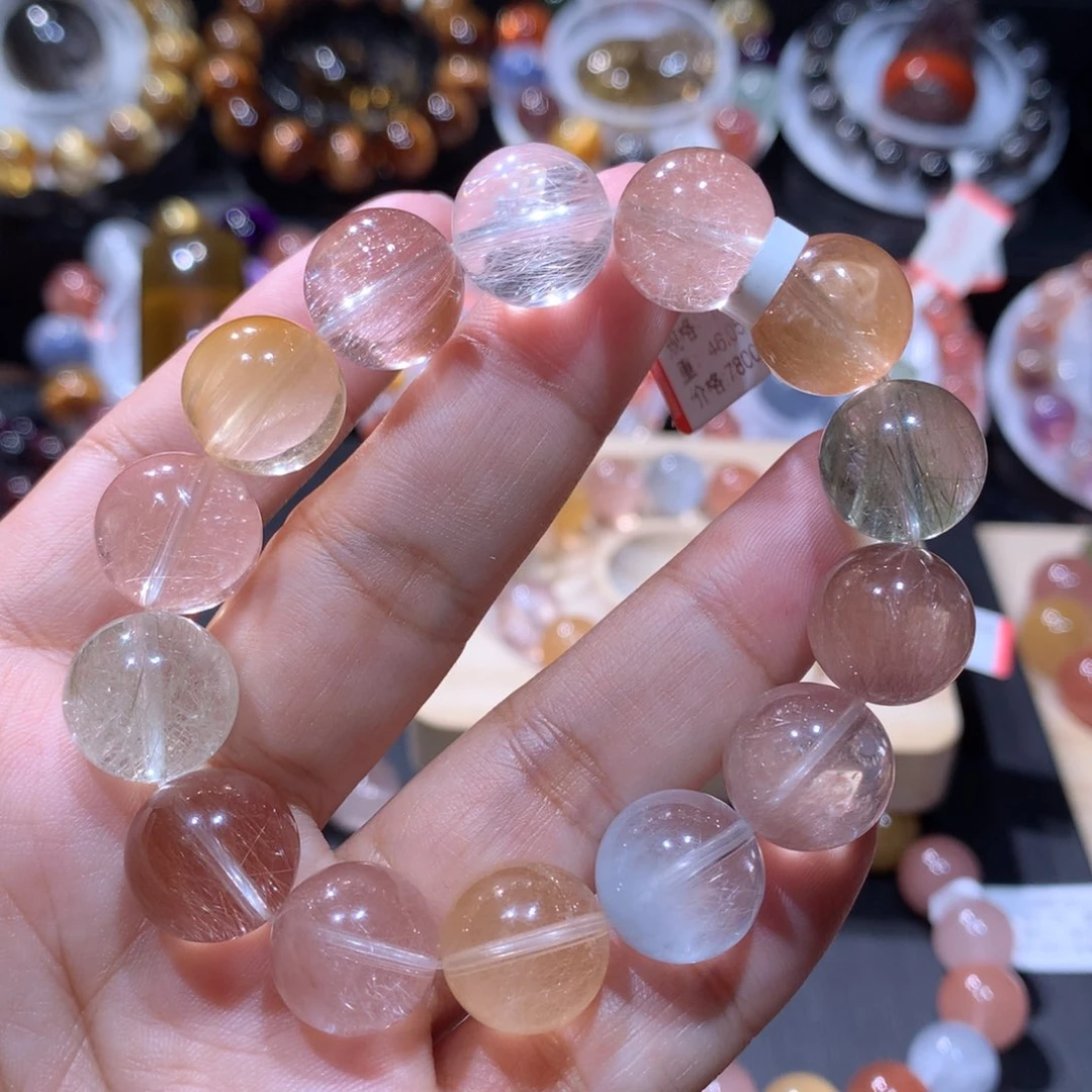 手链未镶嵌水晶彩兔毛13mm