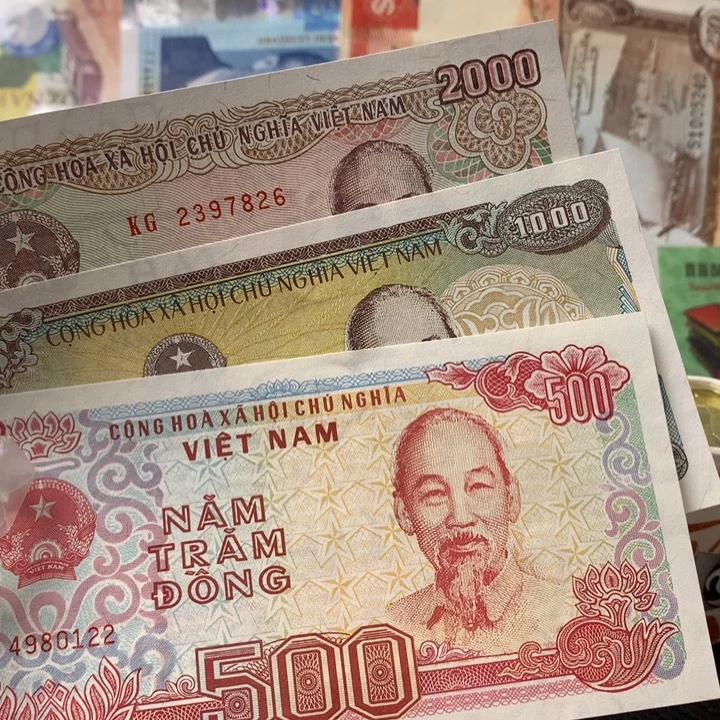 纸币全新纸币越南3张