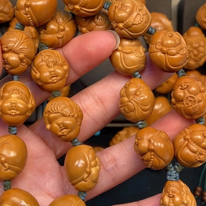 橄榄核手串/手链橄榄核雕十八弥勒