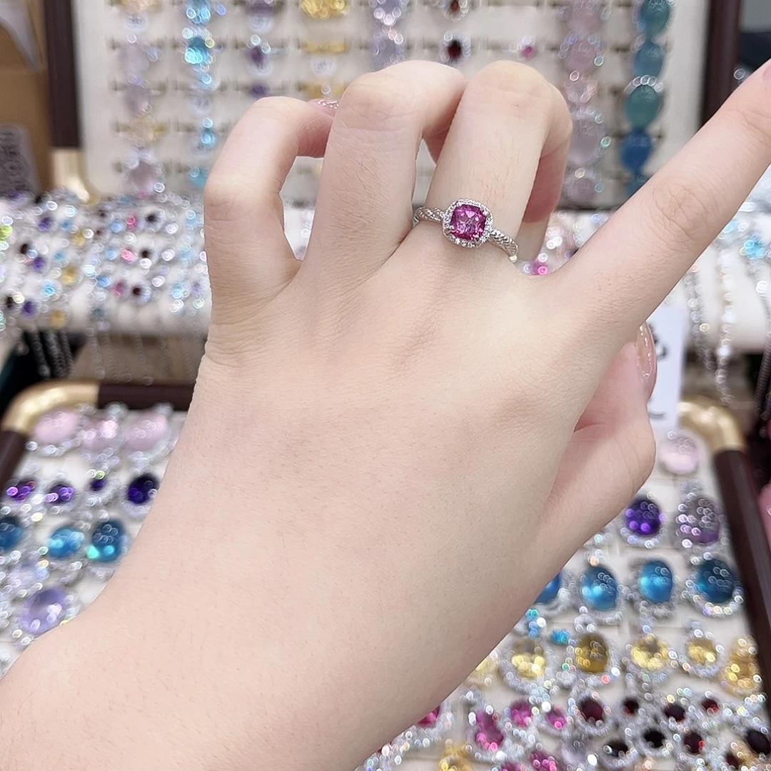 黄晶银S925镶嵌戒指