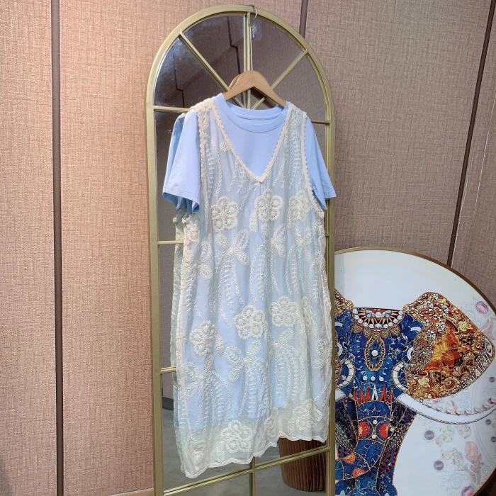 BM512孕妇蓝色连衣裙90-130