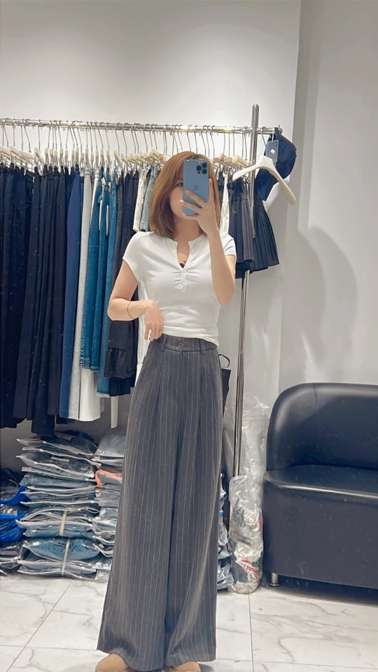 新款品质前纽扣纯棉T恤