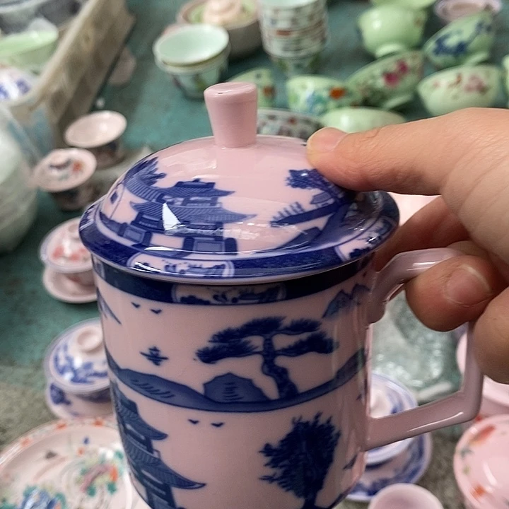 摆件陶红稀土梧桐直筒办公杯