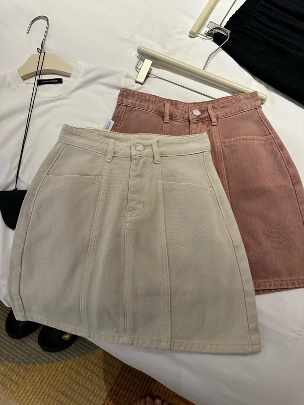 夏季初恋风高腰宽松牛仔半身短裙小个子减龄必备99275