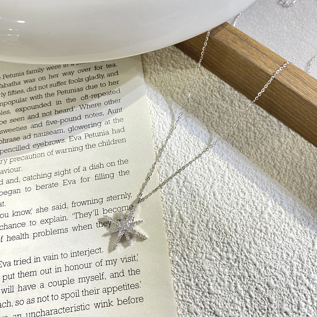 链子925银莫桑石 时尚百搭六芒星项链 2604