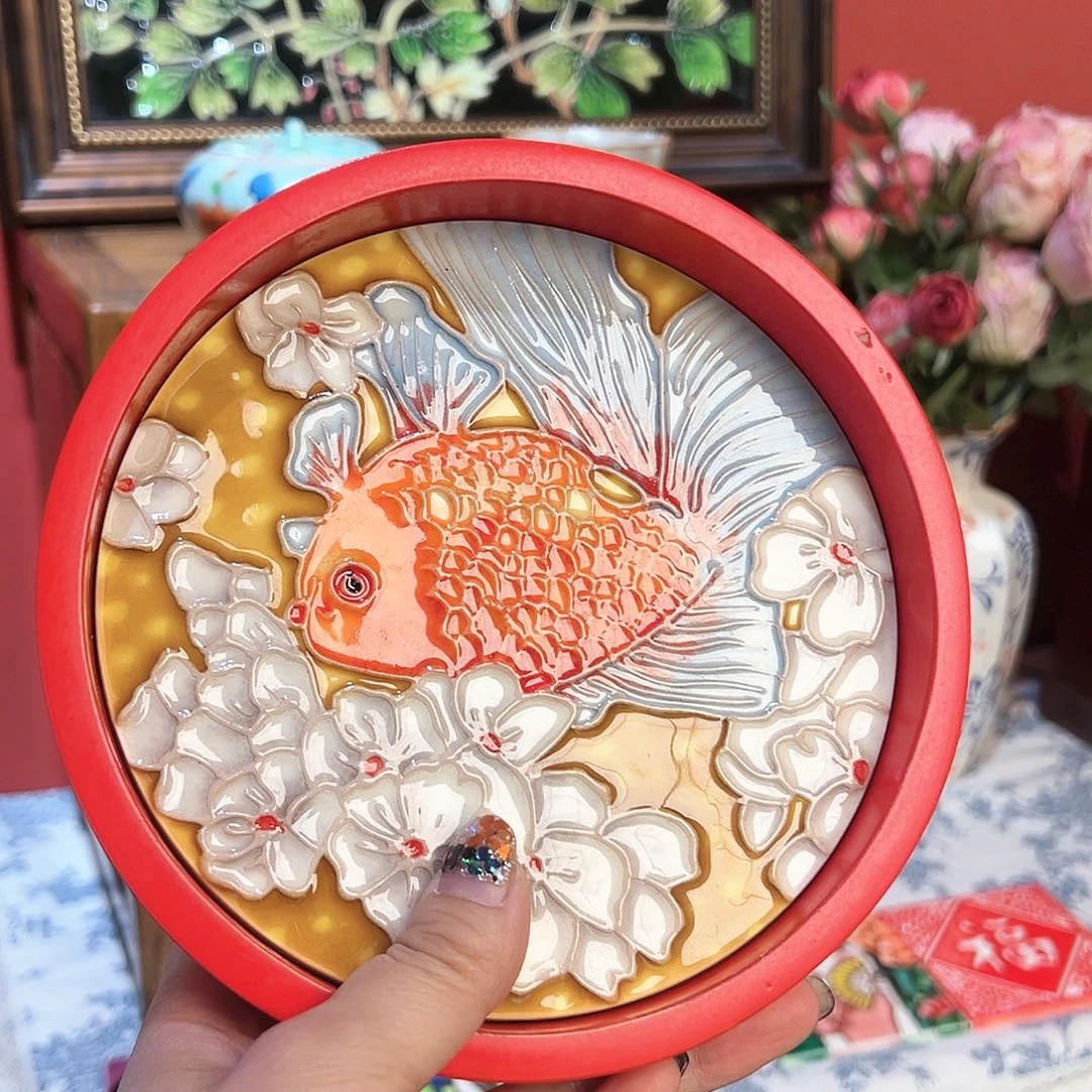 蜗****手工艺品琉璃鱼月花间
