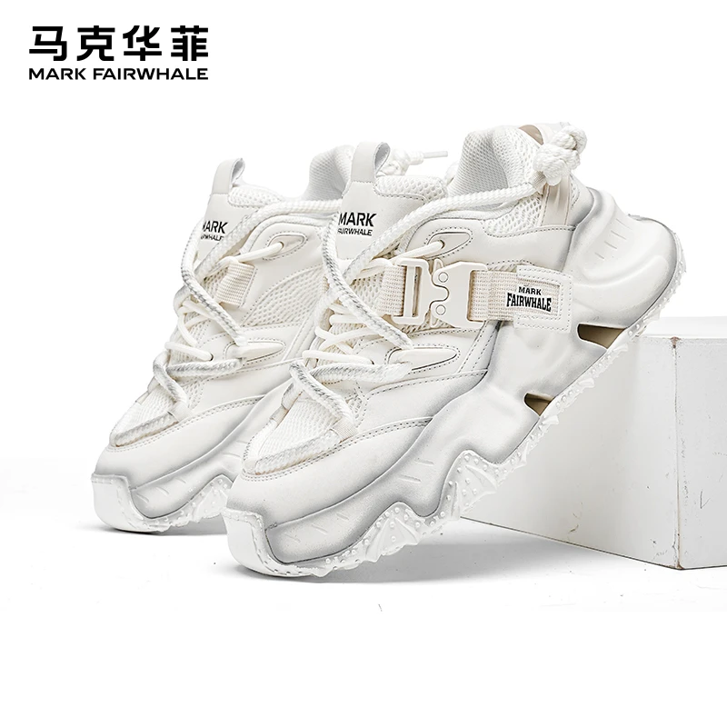 马克华菲老爹鞋秋季2025新款百搭潮鞋经典轻盈男鞋厚底潮流网面鞋