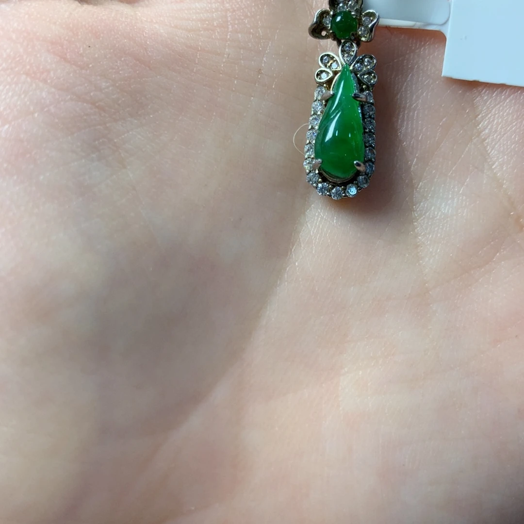 翡翠银S925镶嵌挂件