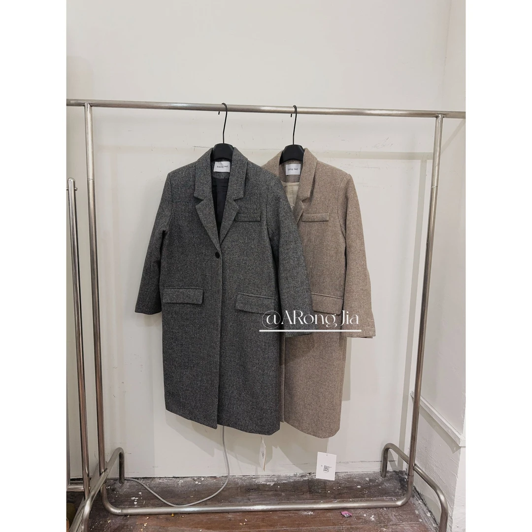 【ARONG阿荣家】毛大衣-89618-灰色卡其色-F