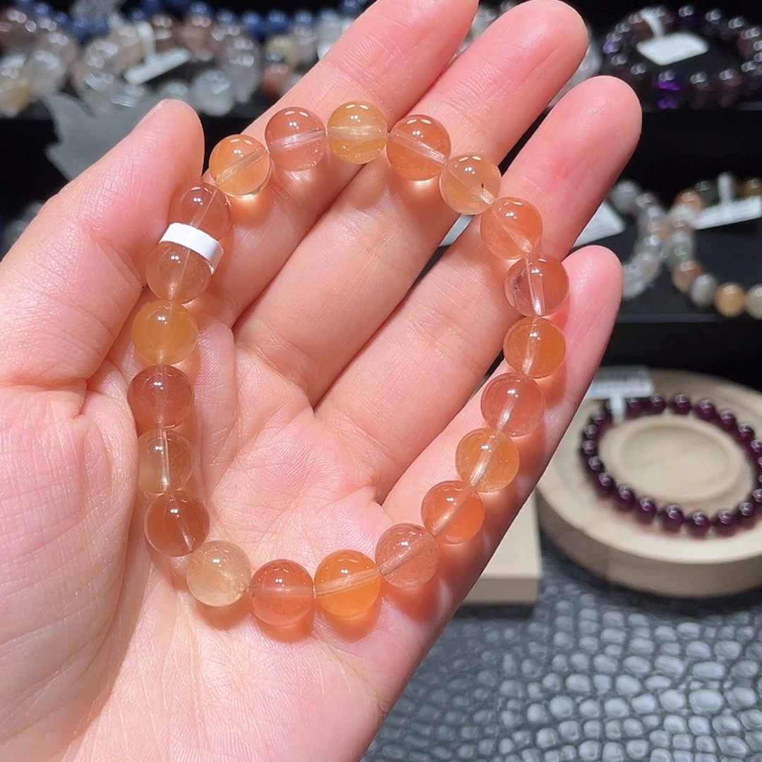 水晶手链未镶嵌兔毛手链，晶体通透