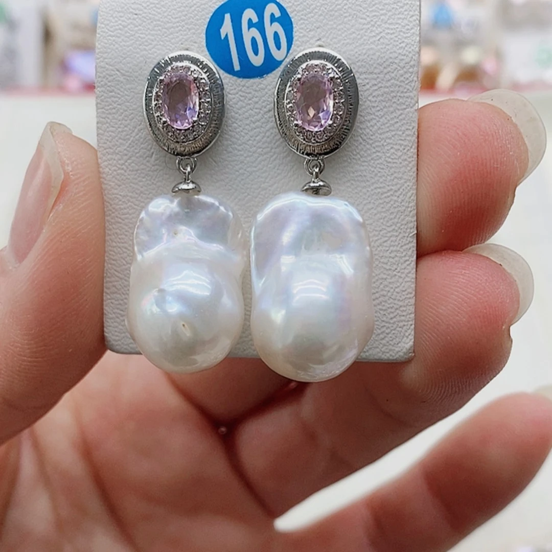 【闪购商品】淡水珍珠耳饰银S925镶嵌