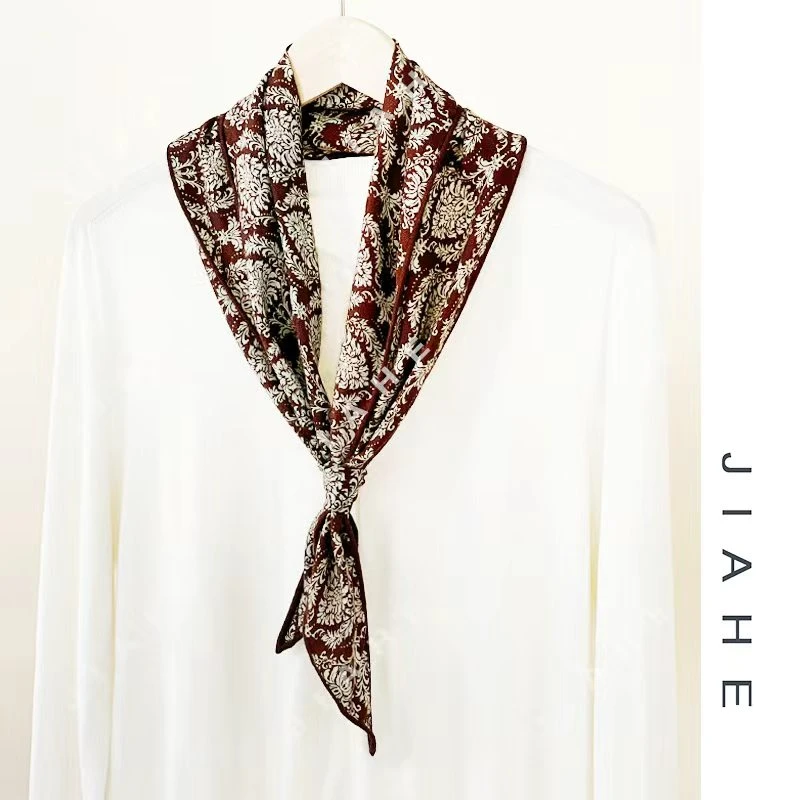 加禾【薄荷遇可可】重磅羊毛百搭丝巾围巾菱形巾120*45