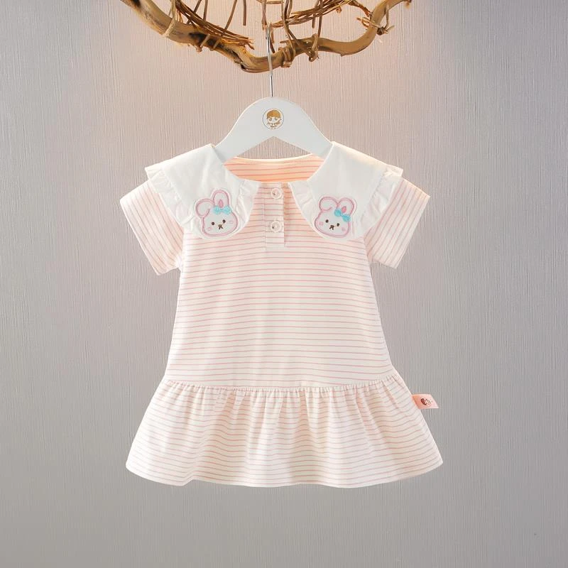女童短袖连衣裙夏装女宝宝洋气公主裙儿童装上衣裙衫周岁婴儿裙子